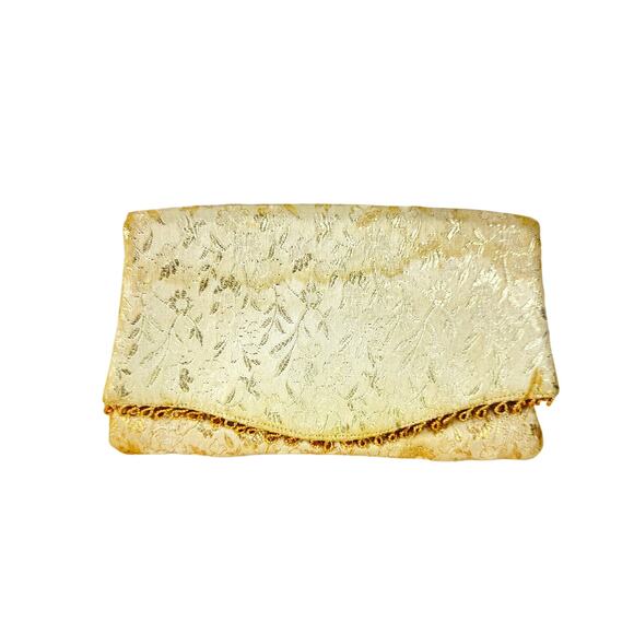 Dorset Rex 1950's Champagne Gold Brocade MCM Clutch Purse with Mirror - Picture 1 of 10